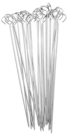 VILLCASE 30 pièces Brochettes Acier Inoxydable Piques Robustes Antiadhésifs pour Barbecue Grillade Santé Sans Huiles Pour Viande Légumes et Kebab