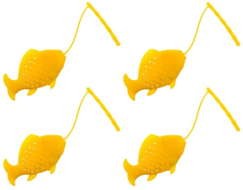 VALICLUD Lot de 4 Passoires à Thé en Silicone Forme Petit Poisson Filtres à Thé Réutilisables Multicolores Infuseurs pour Feuilles et Épices Accessoires Pratiques pour Maison et Bureau