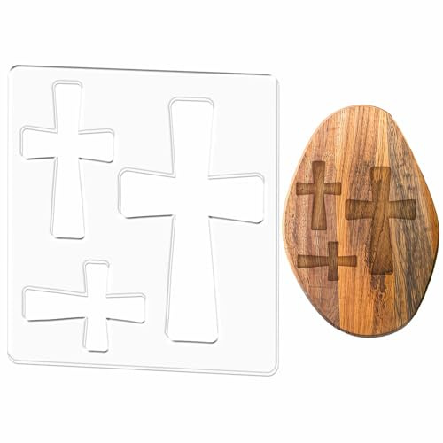 PRESSINART Router Inlay Schablone Aus Klarem Acryl Router Vorlage Kreuzes Muster Holzbearbeitung Schablone Mit Schutzfolie Handwerksnachführungswerkzeug Für Schildherstellung Schneidebrett DIY