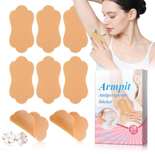 Lot de 28 coussinets anti-transpirants invisibles en coton pour aisselles - Protection anti-odeurs - Pour homme et femme