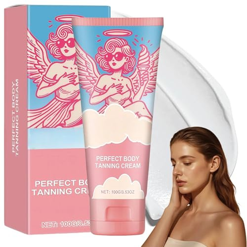 Perfect Body Tanning Cream, Tanning Accelerator Moisturiser, Hydrating Sunbed Lotion, Streak-Free Smooth Tan for Face & Body, Hydrating Self Tanning Lotion 100g
