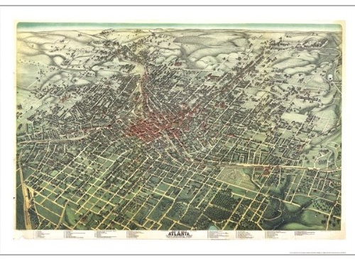 Framed-Atlanta 1892 Historical Map