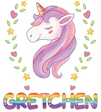 Gretchen: Gretchen Notebook Journal 6x9 Personalized Gift For Gretchen Unicorn Rainbow Colors Lined Paper