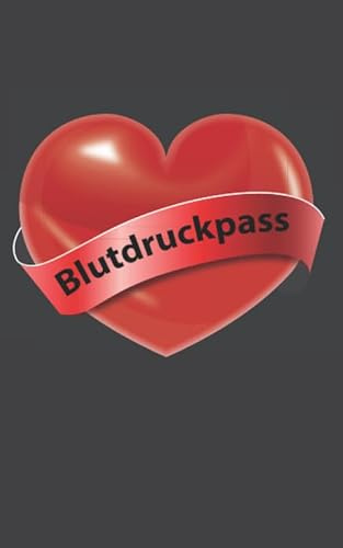 Blutdruckpass: Platz für 2000 Messungen | ca. DIN A6 | unkompliziert, übersichtlich, klein und handlich | Blutdrucktagebuch zum Ausfüllen von Datum, Uhrzeit, Blutdruck und Puls