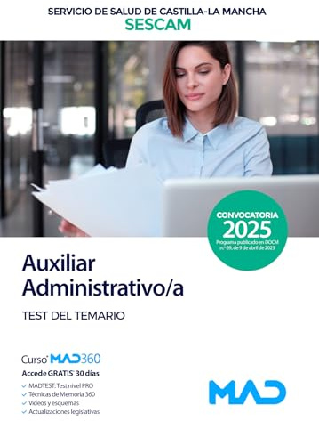 Grupo Auxiliar de la Función Administrativa del Servicio de Salud de Castilla-La Mancha (SESCAM). Test