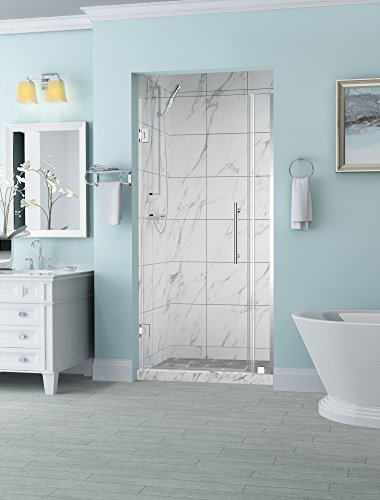 Aston SDR965EZ-CH-3226-10 Belmore Frameless Hinged Alcove Shower Door with StarCast Clear Glass, 31.25 to 32.25 x 72, Polished Chrome
