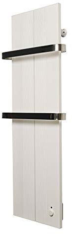 Finesa Badheizkörper elektrisch mit Thermostat – Design Badheizkörper Paneel flach – 1000x404 mm | 500 W – elektrischer Handtuchheizkörper Bad – energiesparend – 5 Jahre Garantie - Weiß