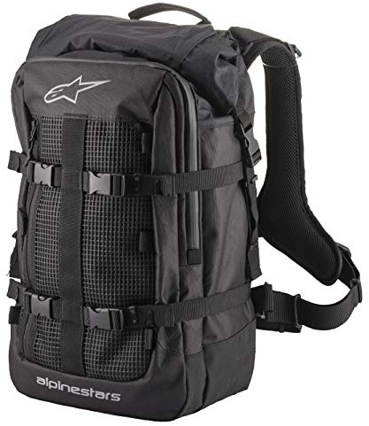 Alpinestars Rover Overland Rucksack, Motorradrucksäcke für Herren und Damen, Motorradzubehör, Reiserucksäcke, Motorrad Rucksack, Handgepäck, Touring, Wasserdicht, Wanderrucksack Outdoor, 39 L, Schwarz