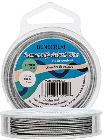 BENECREAT Aluminium, 10 m, 1 mm, 7-delat nylonbelagt hantverk, smycken, pärltråd, tigerstjärt, pärltråd för halsband, armband, ring