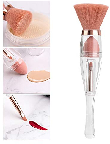 Brocha Cosmética Multifuncional 3 en 1, para Polvos de Base Corrector Labios y Ojos, Herramienta de Maquillaje Profesional