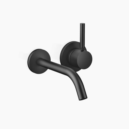 Dornbracht META Waschtisch-Wand-Einhandbatterie ohne Ablaufgarnitur, Ausladung 190 mm, starrer Auslauf, 36860660-33, Farbe: Schwarz Matt