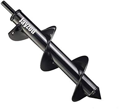 Jayzod 4x12 Solid Auger Drill Bit for Planting，Garden Auger Spiral Drill Bit,Bulb & Bedding Plant Augers,Plants Drill bit for 3/8” Hex Drive Drill Light Black