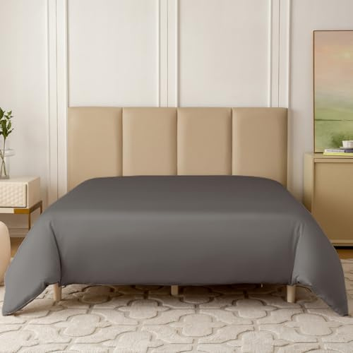 THXSILK 22 Momme 1 Pcs Silk Duvet Cover, 100% Top Grade Pure Mulberry Silk Upscale Series Comforter Cover with Zipper Breathable Cooling Soft Comfortable Safe Material (Queen, Charcoal)