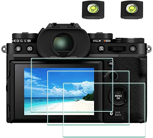 ULBTER Displayschutz schutzfolie für Fujifilm X-T5 Fuji XT5 screen protector folie 9H Härte Gehärtetes Glas & Blitzschuhabdeckung Zubehör [3+2 Stück]