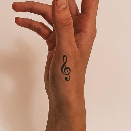 Inkster Tattoo Violinschlüssel Tattoo | NEU: Verbesserte Qualität | Hautfreundlich & EU Kosmetikzertifiziert | hochwertige Temporäre Tattoos aus pflanzlichen Inhaltsstoffen | wasserfest