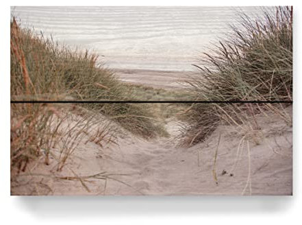 artboxONE Holzbild 30x20 cm Natur Abends ans Meer von Künstler Susann Guenther