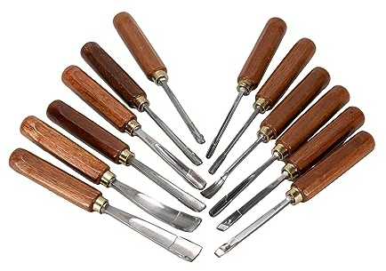 Schnitzeisen Set 12-tlg. in Tasche Schnitzersatz Beitel Schnitzsatz Stechbeitel