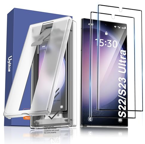 Uyiton für Samsung Galaxy S23 Ultra/S22 Ultra Schutzfolie,Premium PET Vollabdeckung Folie,Intelligente Installation,Fingerabdruck-ID Unterstützen,Displayschutz für S23 Ultra/S22 Ultra,2 Stück