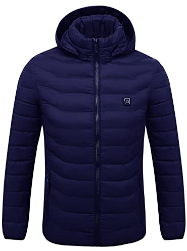 Susenstone Veste Chauffante Femme Homme Veste Chauffant USB Vêtements Chauffant Hiver Chaud Manteau Doudoune Veste Capuche avec 3 Niveaux de Chauffage 8 Zones de Chauffé