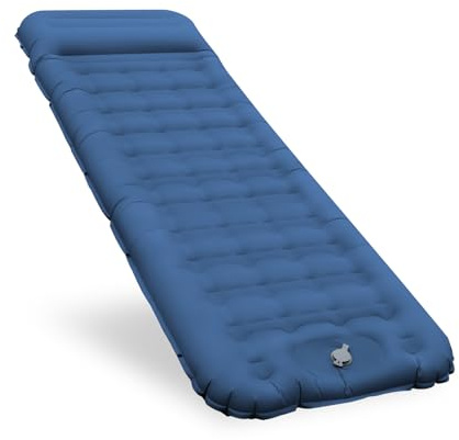 Isomatte Luftmatratze Selbstaufblasend, Bequem 12CM Verdicktes Aufblasbare Matratze mit Fußpumpe und Kopfkissen, Wasserdicht Camping Matratze Outdoor, Ultraleicht Schlafmatte für Zelt und Strand