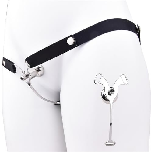 Axcroo Extra Kurze Negativer Keuschheitsgürtel mit einstellbare Belt Edelstahl Keuschheitskäfig Herren Cock Cage Chastity Cage Male SM Bondage Penis Käfig Extrem Sex Spielzeug für Männer (Schwarz)