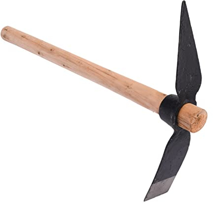 Mumusuki 9,9 Zoll Schwere Spitzhacke, Doppelseitige Gartenhacke aus Kohlenstoffstahl, Gartenhacke mit Anti-Rutsch-Griff Zum Graben, Jäten, Säen, Drehen, Bodenabbau