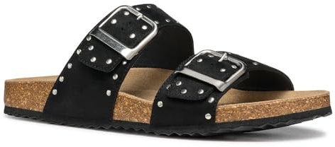 Geox Damer D Brionia R I platt sandal, svart, 37 EU