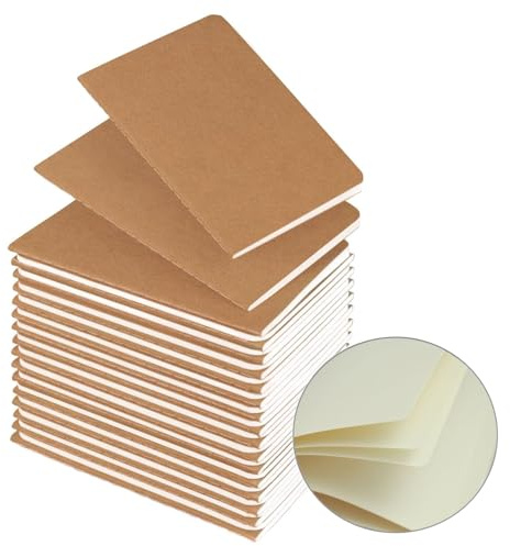 YBCPACK Kraftanteckningsbok A6 Blanko, set med 30 anteckningsböcker, litet anteckningsblock med 60 sidor (30 ark), anteckningsblock för kontor, skola och resor (10 x 14 cm)