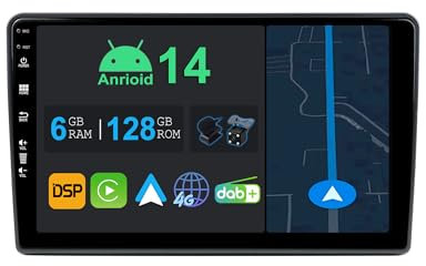 YUNTX 9 Zoll Android 14 Autoradio mit Navi Für FIAT Ducato/Peugeot Boxer/Citroen Jumper 2006-2022|Octa Core|6GB 128GB|Eingebaut 4G LTE|CarPlay & Android Auto|DSP|DAB|HDMI|Dual Band WiFi