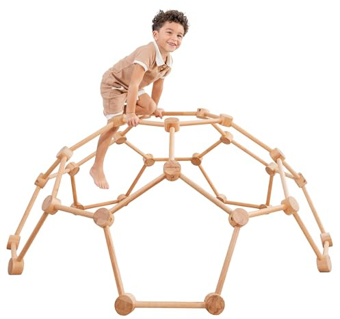 Comfy Cubs Wooden Toddler Play Gym for 3-6 Years Old - Montessori Climber for Kids - Safe Climbing Toy Support up to 120 lbs - Easy to Assemble Kids Climber for Active Play - Natural Wood