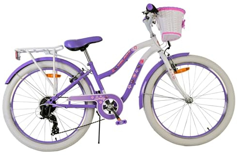 Volare Lovely Kinderfahrrad - Mädchen - 24 Zoll - Lila - 7 Gänge
