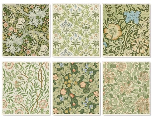 JarThenaAMCS 6 Pcs Vintage Floral Swedish Dishcloths Retro Greenery Kitchen Towels Botanical Reusable Cotton Absorbent Dish Towels for Home Housewarming Cleaning, 7 x 8 Inch
