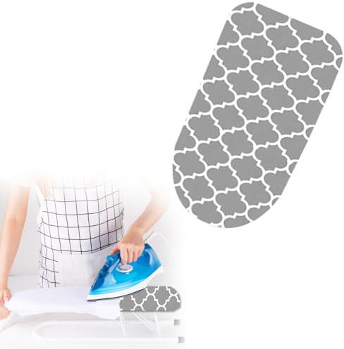 Housse Table À Repasser Mini De 52 X 11cm, Housse De Planche À Repasser Avec Des Tampons En Coton, Couvertures Pour Planche À Repasser De Manche(Gray white)