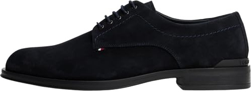 Tommy Hilfiger Uomo Scarpa Derby Corporate in Pelle Scamosciata, Blu (Desert Sky), 41