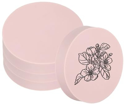 PATIKIL 4 st 5 cm gummisnideriblock, mjuk linoleum konst snideriblock runda hantverk stämpel tillverkning för tryckning stämplar sniderimaterial, rosa