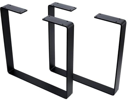 Metal Furniture Legs for Tables & Benches Industrial Heavy-Duty Steel Table Legs (Set of 2) Multiple Sizes & Colors Powder Coated Black/Chrome/Gold/etc Dining/Workbench (Black, H35cm x W40cm)