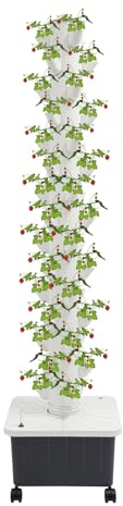 SHIOUCY Torre hidropónica de 45 agujeros, sistema de cultivo hidropónico, 30 l, para hierbas, frutas y verduras