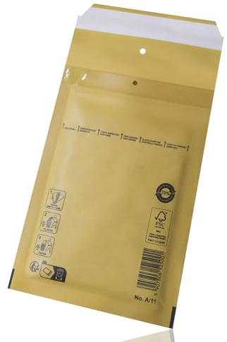 Switory 25stk Luftpolsterumschläge Polsterumschlag Versandtaschen A1(120 x 175 mm) 11/A, Braun Luftpolstertaschen geeignet für DIN A6, Versandverpackung mit Selbstklebeverschluss