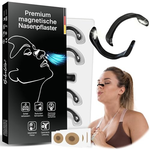 Bebelein - Premium Magnetische Nasenpflaster mit 30 Patches - Anti-Schnarchen - Verbessert die Atmung und Sauerstoffversorgung - magnetic nose strip - nasenspreizer magnet - Nasenpflaster magnet