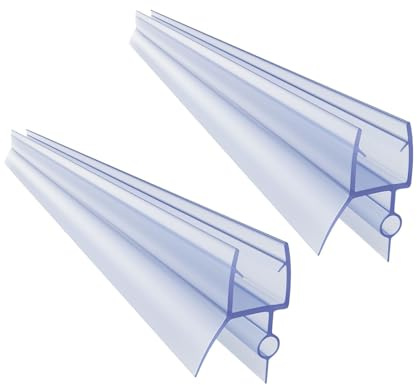 2-Pack Frameless Shower Door Bottom Seal for 4-6mm Glass Length 70cm/28inch Glass Door Sweep to Stop Shower Leak