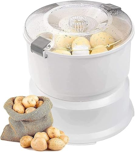 GYKOZY Pelapatate elettrico - Pelapatate rotante multifunzionale con un solo pulsante per un peeling senza sforzo
