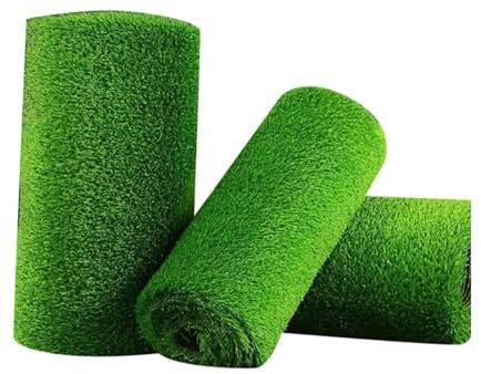 MYJIO Prato Sintetico Rotolo Erba Sintetica per Interni ed Esterni, Erba Artificiale per Cani, Vasino, Terrazzo, Prato, Decorazione (1x3m/3.28x9.84ft)