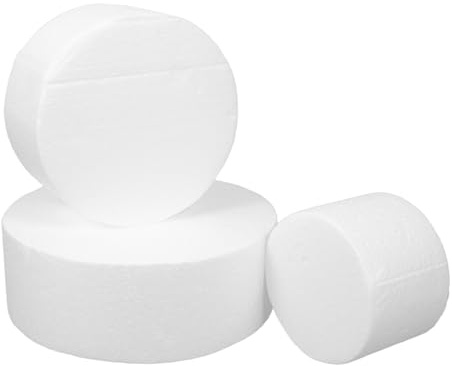 OSOLADY 3 Pezzi Modelli Finta Torta in Polistirolo Ø per Decorazione Dolci Basi Leggere per Pratica Cake Design e Lavori Manuali