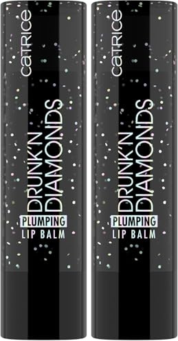 Catrice Drunk'n Diamonds Plumping Lip Balm, Nr. 050, Rot, feuchtigkeitsspendend, pflegend, vergrößernd, glänzend, vegan, ohne Parabene, ohne Mikroplastikpartikel, Nanopartikel frei, 2er Pack (3.5g)