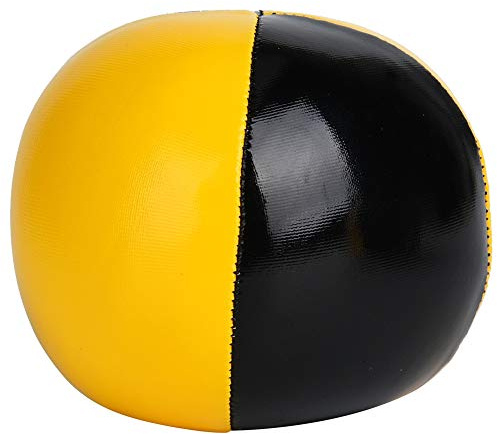 Cocoarm 3ST PU Thud Jongleringsbollar, Mjuka Släta Gula Svarta Jongleringsbollsset med Nätväska för Nybörjare Barn Hand-Öga-koordinationsträning