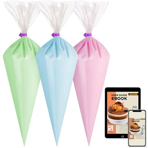 Kootek Piping Bags, Disposable Pastry Bags 16 Inch, 100 Pcs Anti Burst Large Icing Piping Bags for Cookie Frosting Cake Decorating Baking Supplies