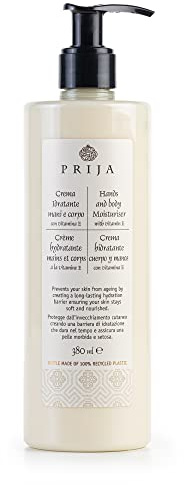 Prija Hands and Body Moisturiser with Vitamin E Vegan Friendly 380ml | Hydrates and Protects the Skin with Vitamin E. Helps Protect from Ageing by Creating Long Lasting Hydration.