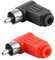 BestPlug Lot de 2 L de r Audio RCA mâle 90 ° coudé lötversion, 1 Rouge et 1 Noir (modèle amélioré v.3.2)