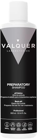 VALQUER Champú Preparador de Tratamientos | 300 ml | pH Básico | Elimina Residuos y Abre la Cutícula Potenciando la Eficacia del Tratamiento Capilar | Vegano