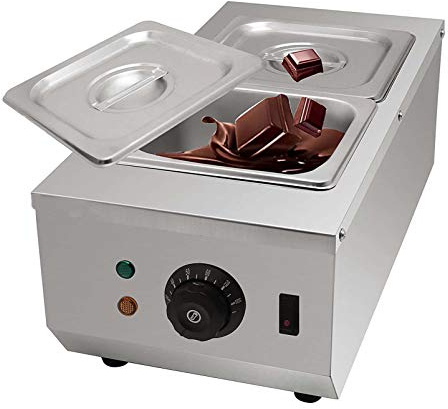 Máquina De Templado De Chocolate Comercial 30 ℃ ~ 80 ℃ Fundidor De Chocolate Con 2 Ollas De 1,6 L Control Automático De Temperatura Calentamiento De Agua Caliente Máquina Para Fundir Chocolate